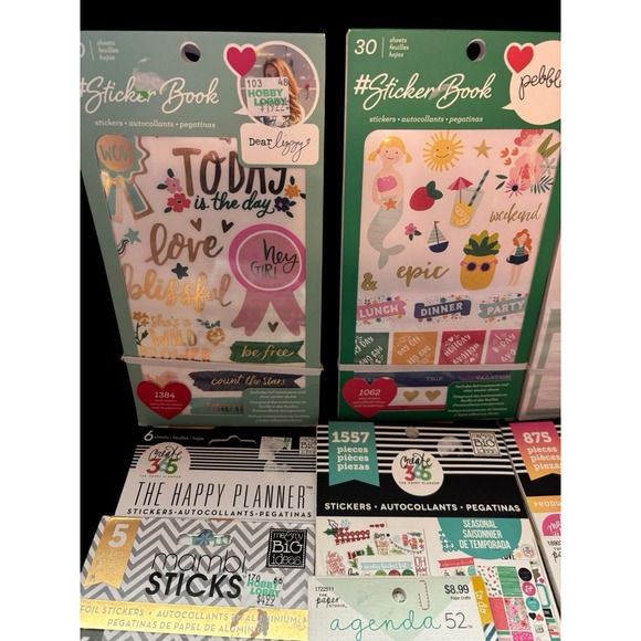 Lot Of 18 Sticker Books The Happy Planner Create 365, Paper Studio, Mambi Ect 95 - Picture 3 of 5
